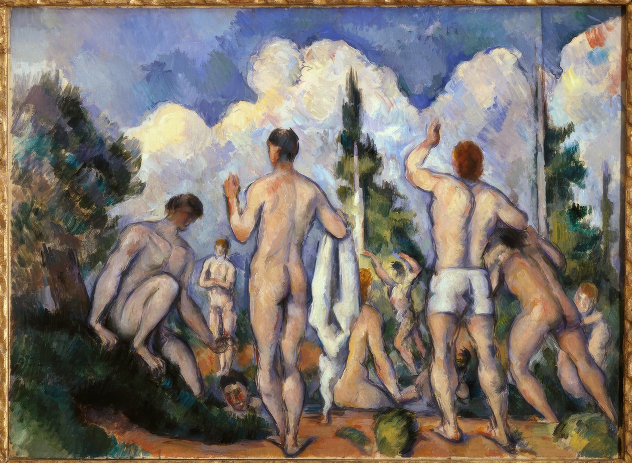 Badegæsterne af Paul Cézanne