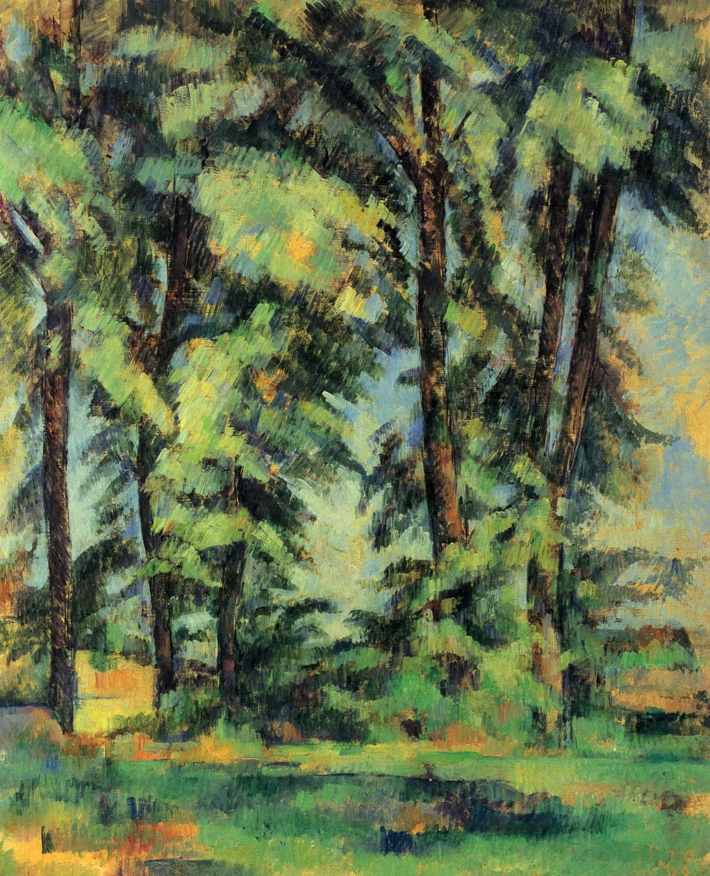 De store træer ved Jas de Bouffan af Paul Cézanne