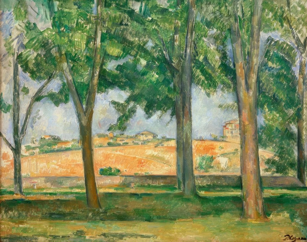 Kastanjetræerne i Jas de Bouffan af Paul Cézanne
