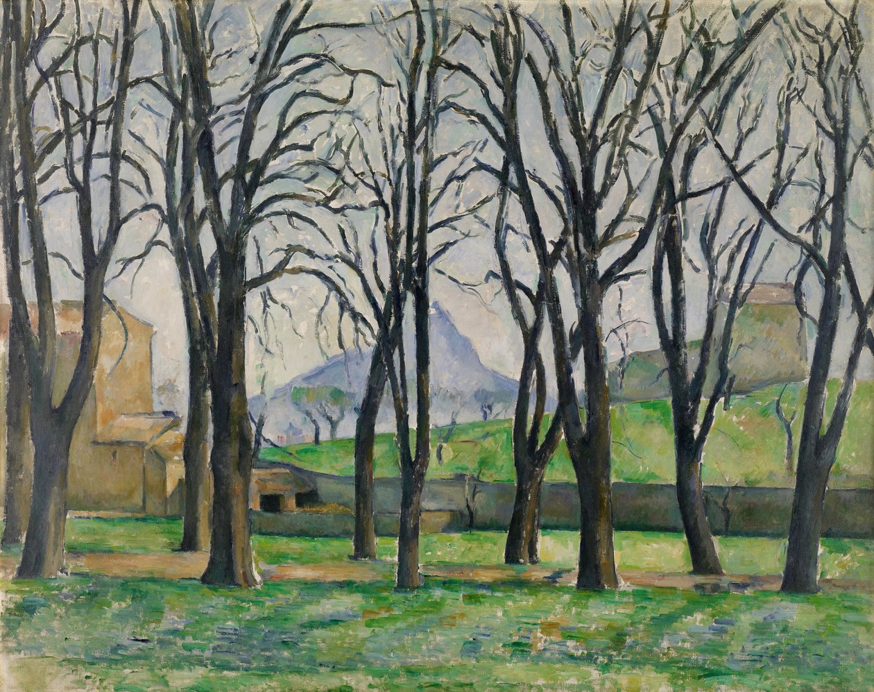 Kastanjetræerne i Jas de Bouffan om vinteren af Paul Cézanne
