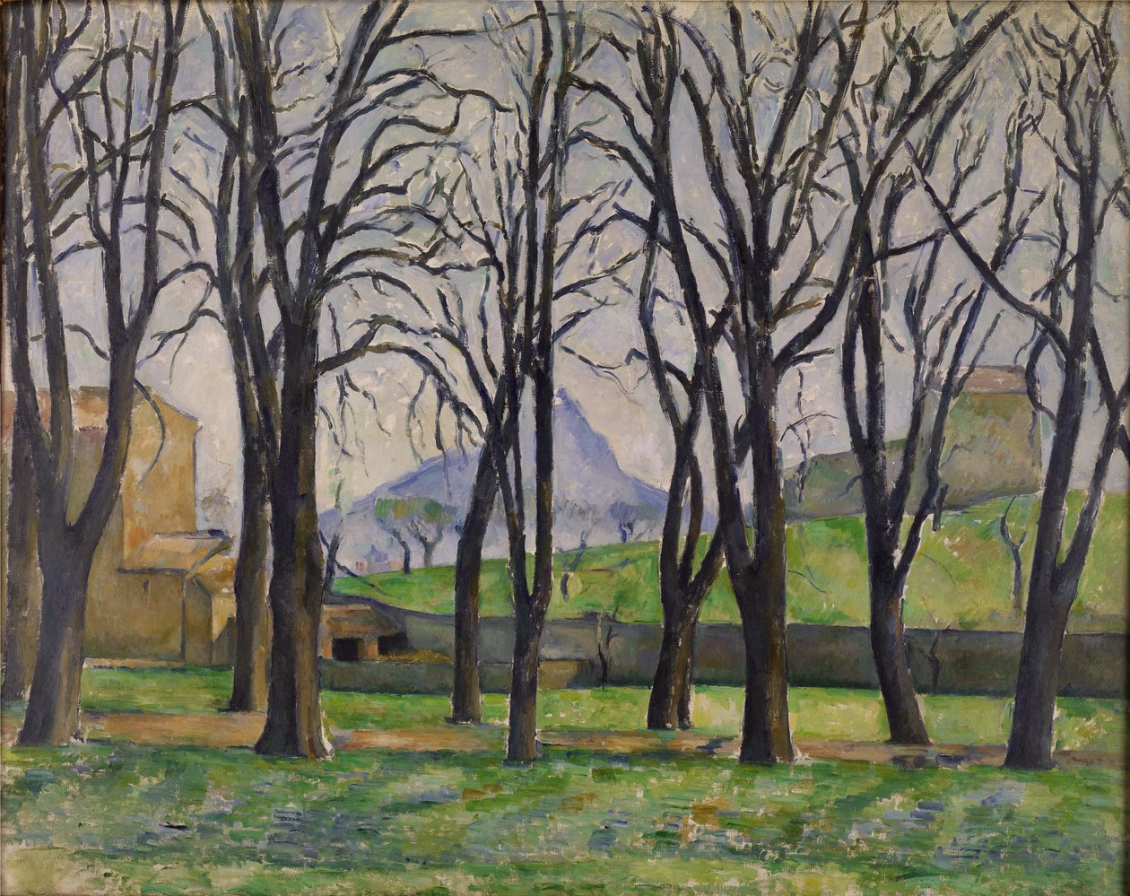 Kastanjetræerne ved Jas de Bouffan om vinteren af Paul Cézanne