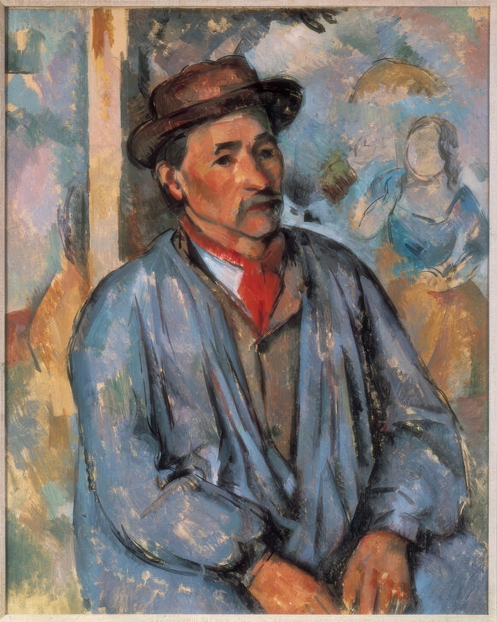Mand i blå kittel af Paul Cézanne