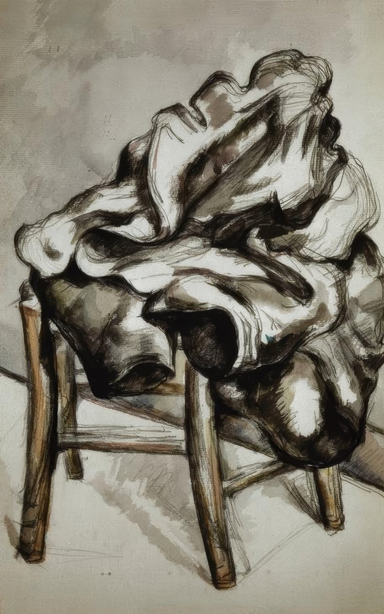 Frakke på en stol af Paul Cézanne