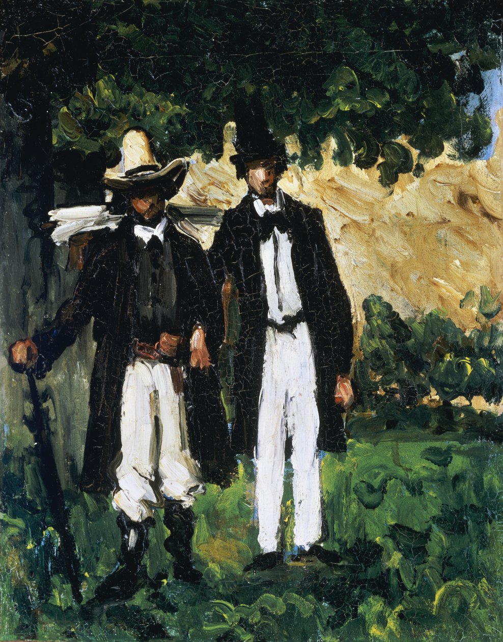 Marion og Valabregue poserer for et billede, 1866 af Paul Cézanne
