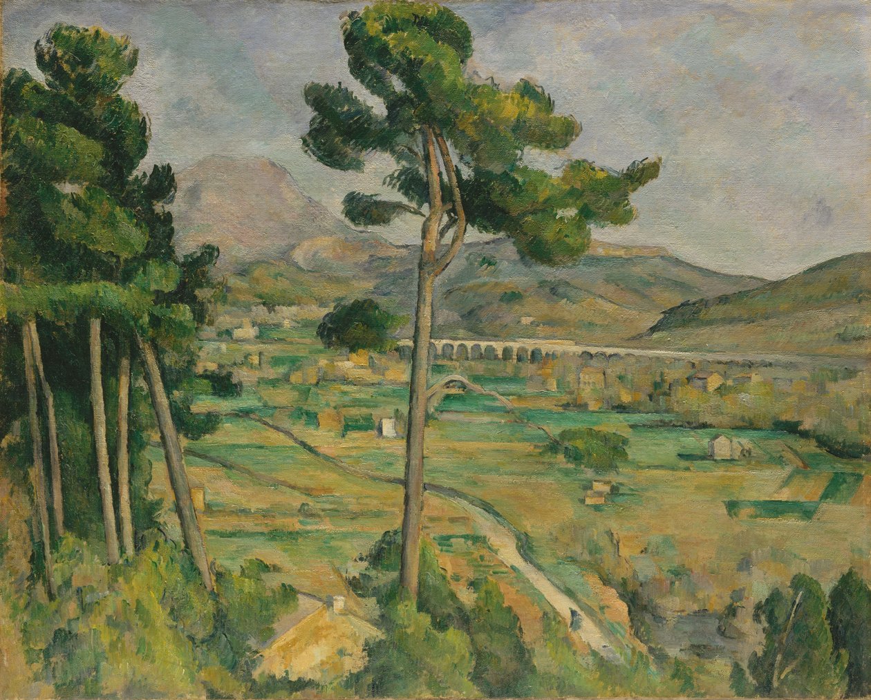 Mont Sainte-Victoire og Viadukten i Arc River Valley, 1882-85. af Paul Cézanne