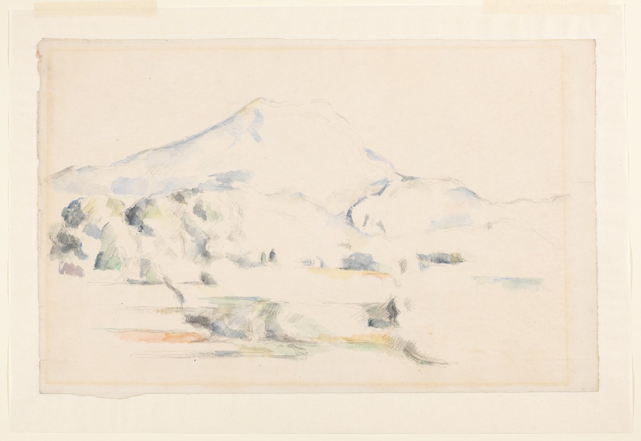 Montagne Sainte-Victoire, ca. 1885-87 (grafit og akvarel på lagt papir) af Paul Cézanne