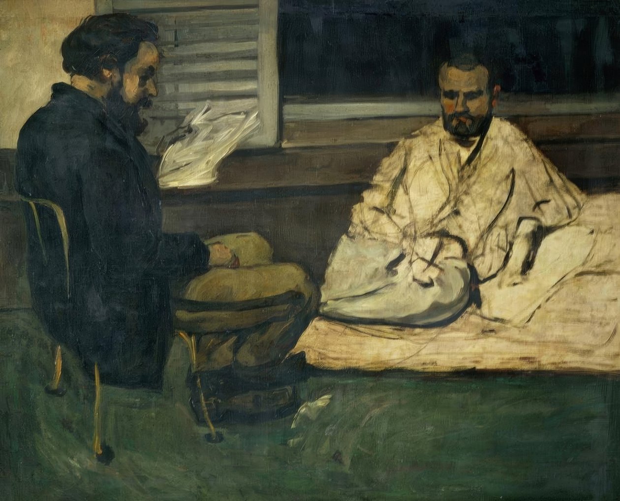 Paul Alexis læser for Emile Zola af Paul Cézanne