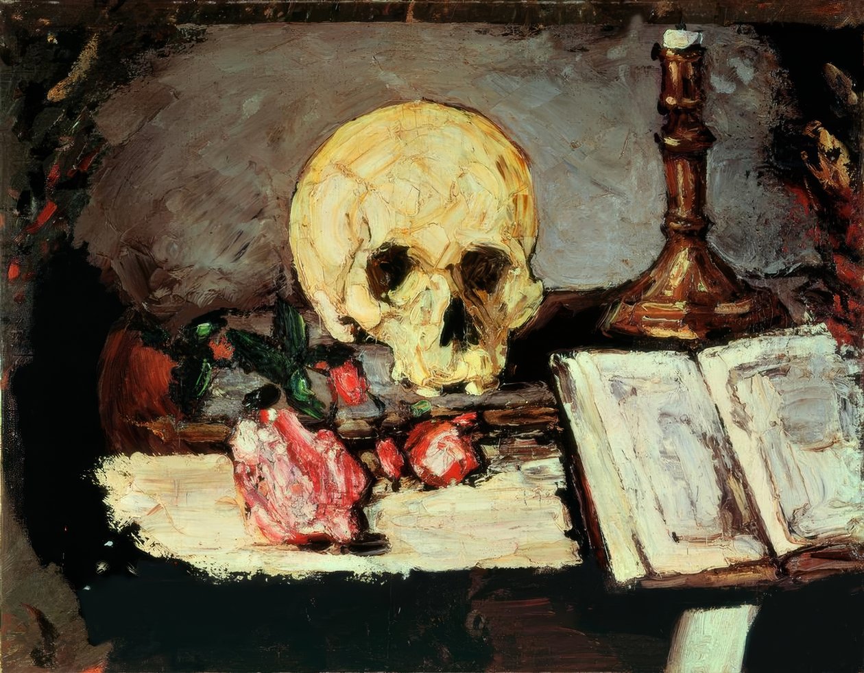 Paul Cézanne, kranium og. Stearinlys. af Paul Cézanne