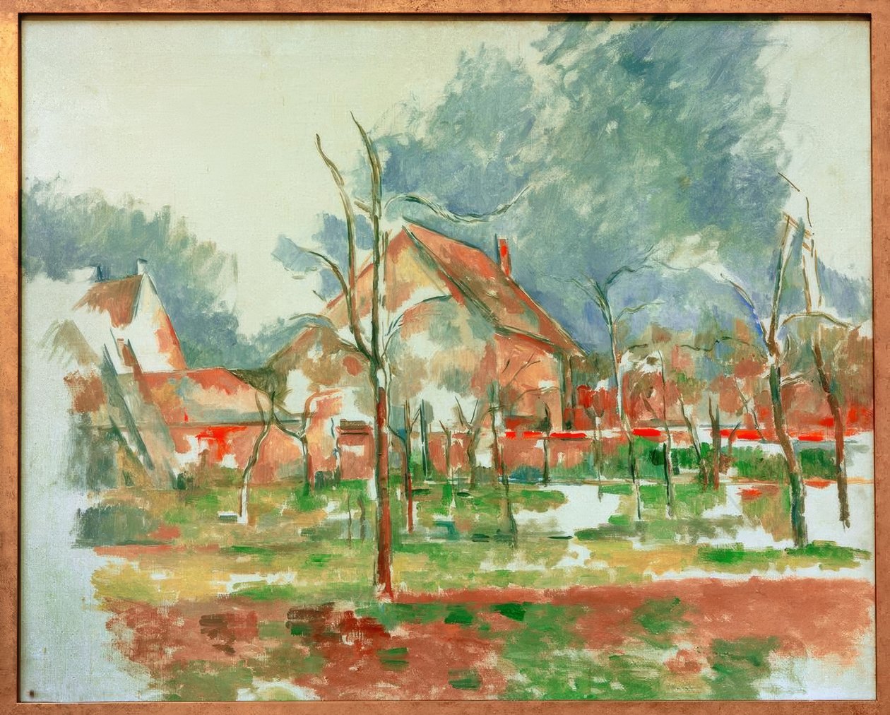 Vinterlandskab - Giverny af Paul Cézanne
