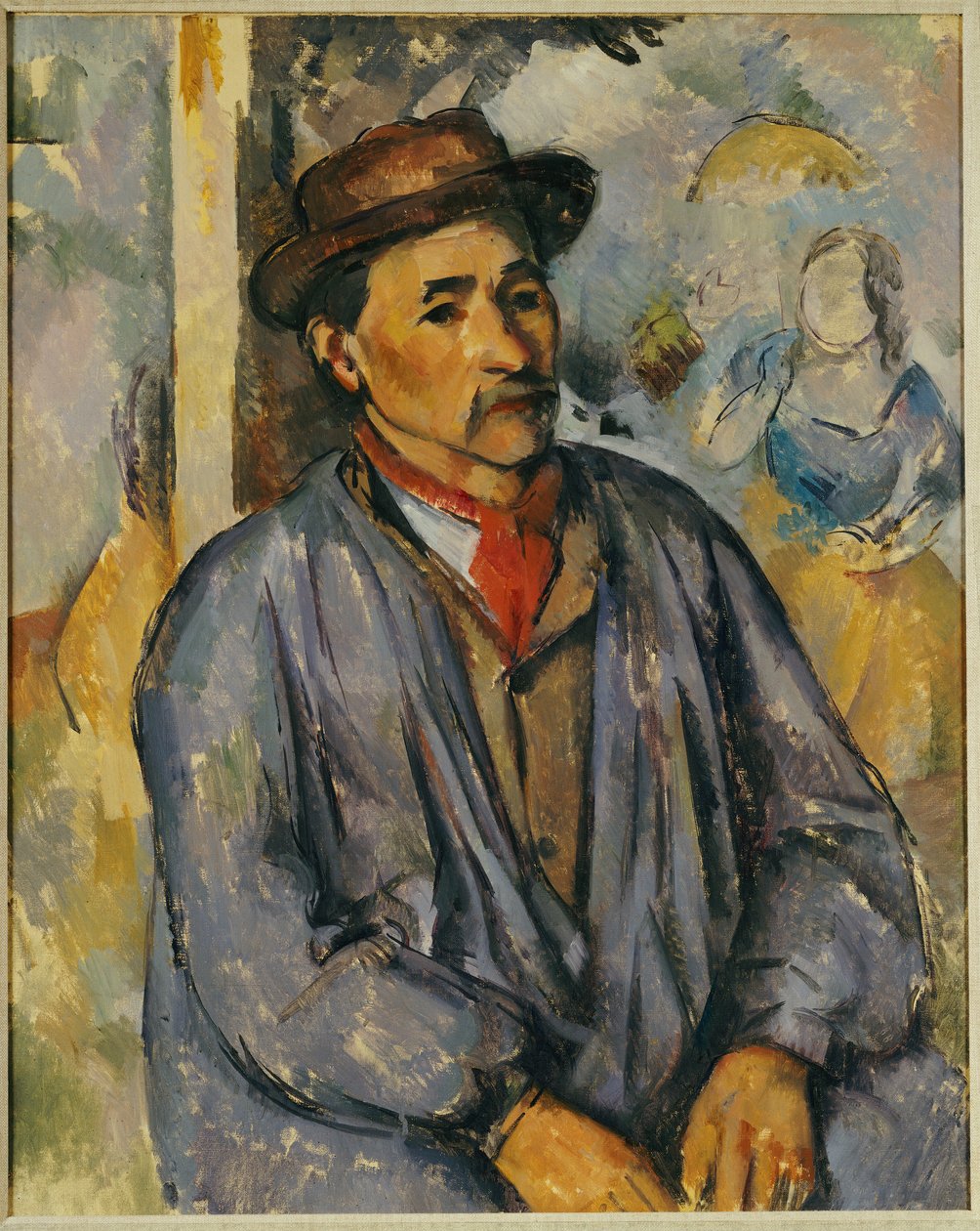Bonde i blå Skjorte af Paul Cézanne