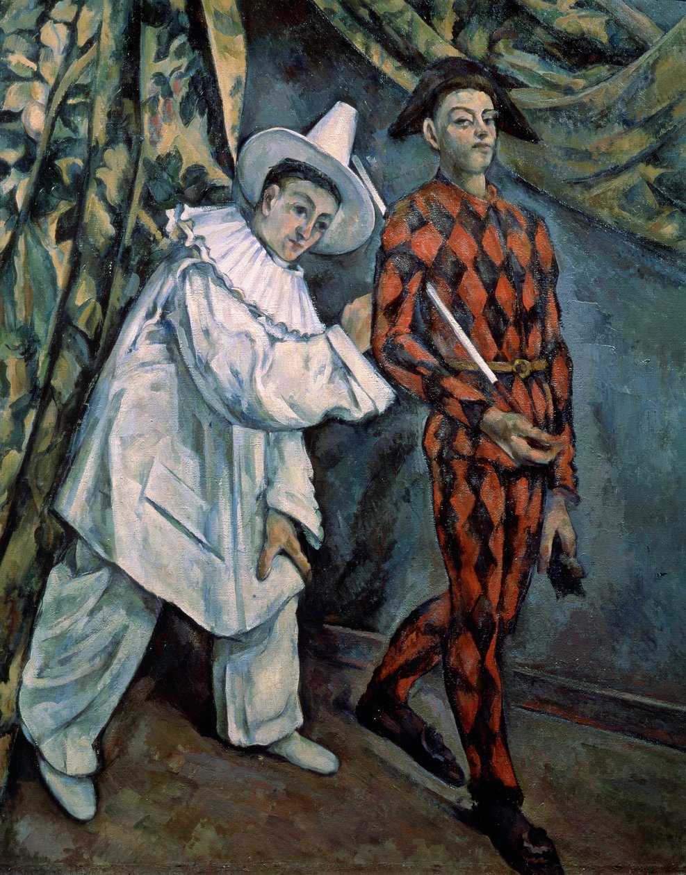Pjerrot og Harlekin Mardi-Gras, c1888. af Paul Cézanne