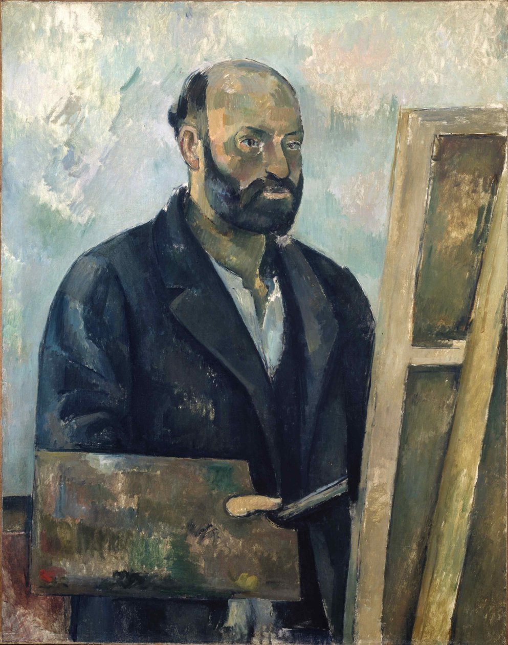 Portræt af kunstneren med en palet, ca. 1890. af Paul Cézanne