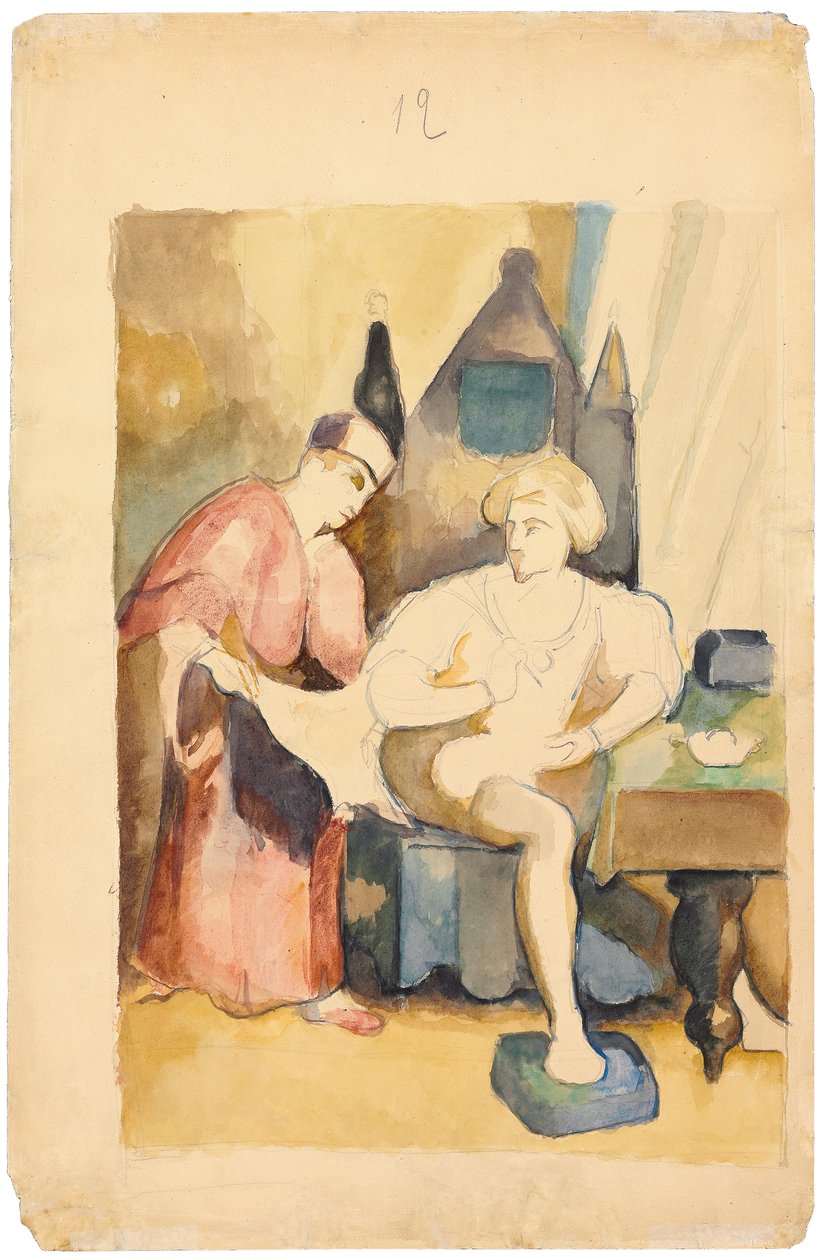 Scene der skildrer en romantisk historie; Scene Illustrant un Recit Romantique, c.1875-1885 af Paul Cézanne