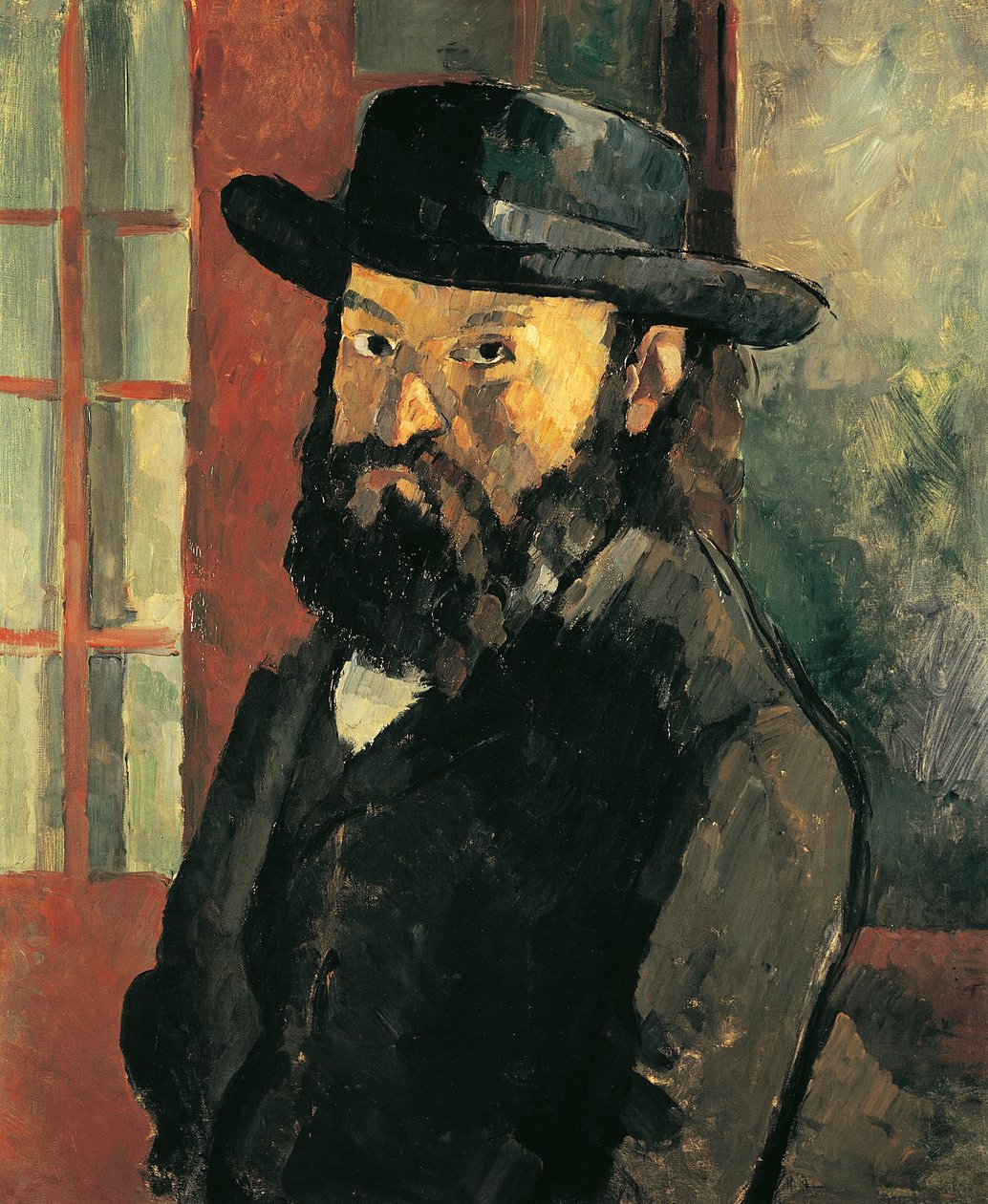Selvportræt med hat af Paul Cézanne