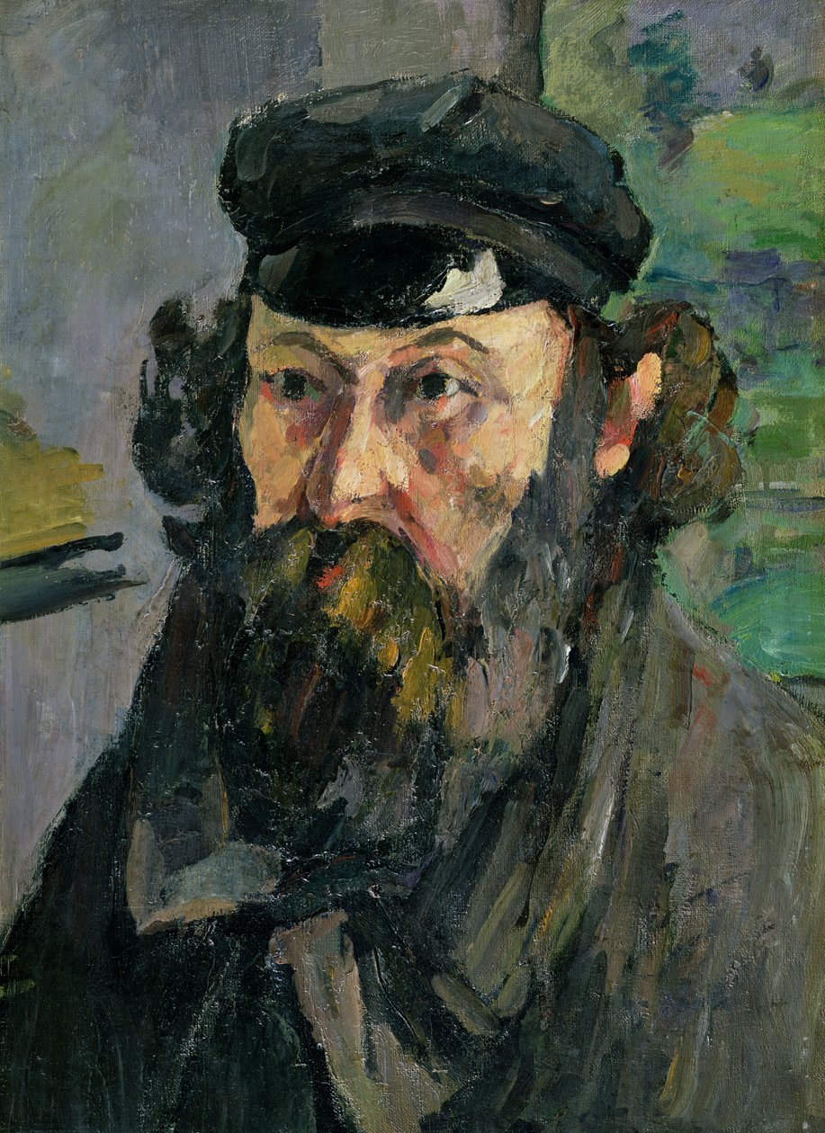 Selvportræt i en kasket af Paul Cézanne