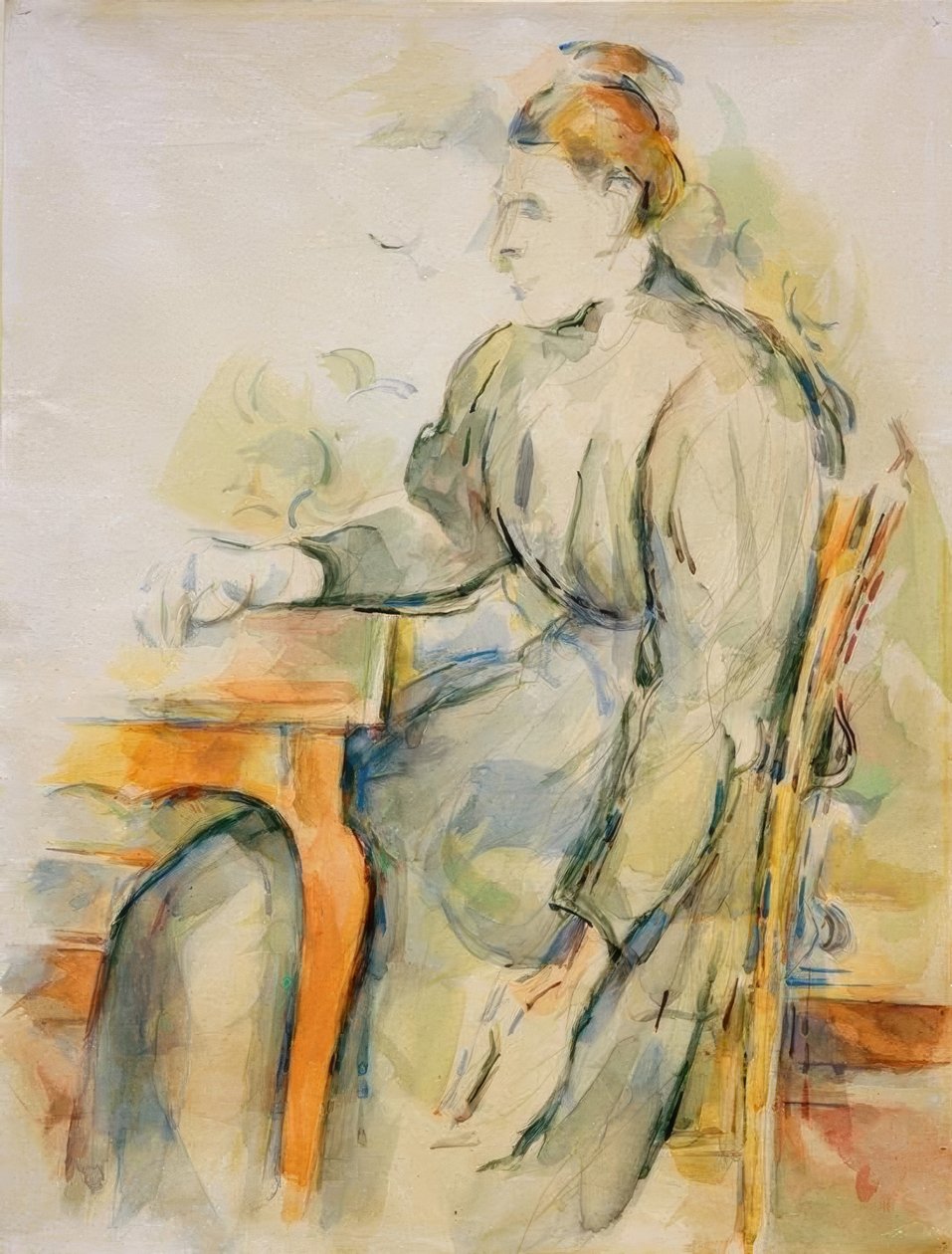 Siddende kvinde (Mme Cézanne) af Paul Cézanne