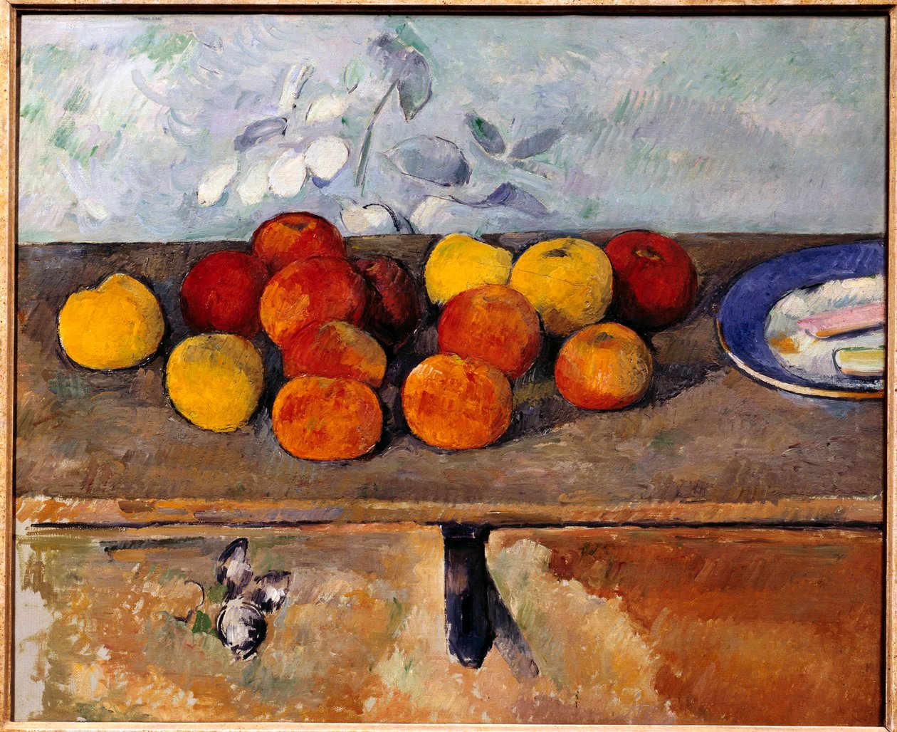 Stilleben af æbler og kiks Maleri af Paul Cezanne (1839-1906) 1880 ca. Sol. 0,45x0,55 m Paris, Musee de l