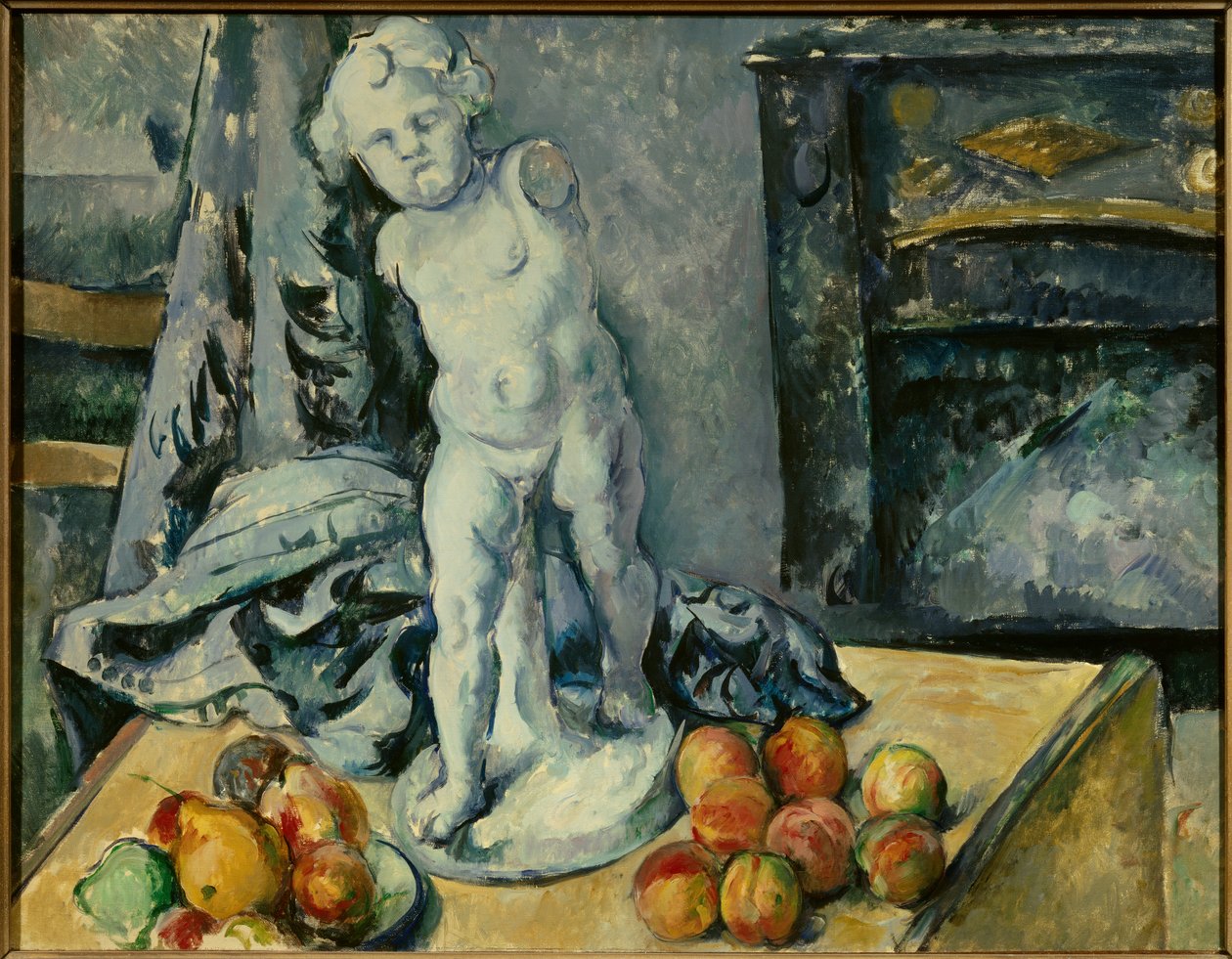 Stilleben med Amor i gipsmaleri af Paul Cezanne (1839-1906) 1894 Søn. 0,63x0,81m. Stockholm. Nationalmuseet - Stilleben med gips Amor. Maleri af Paul Cezanne (1839-1906) af Paul Cézanne