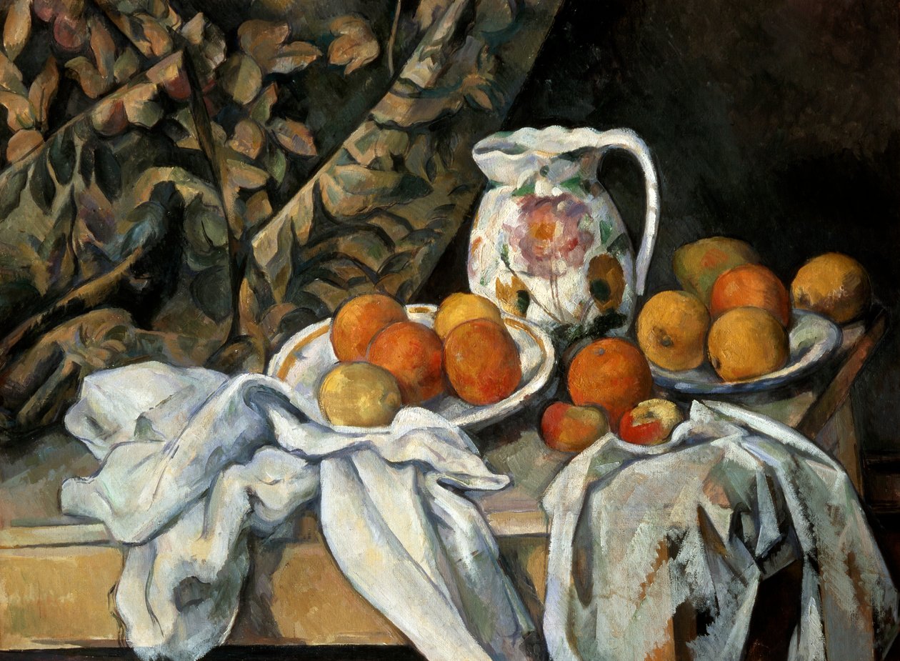Stilleben med draperi, c1895 af Paul Cézanne
