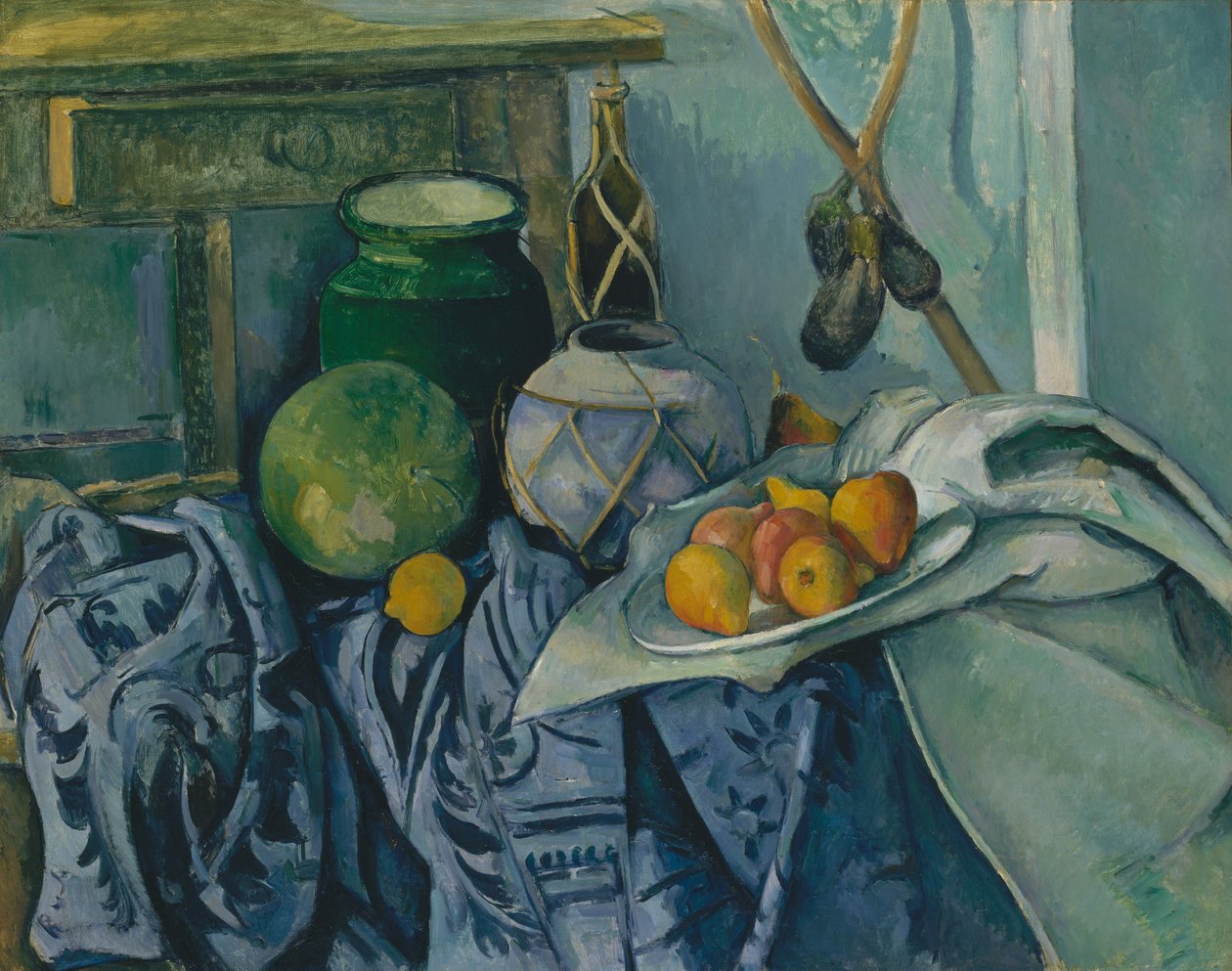 Stilleben med en ingefærkrukke og auberginer, 1893-94. af Paul Cézanne