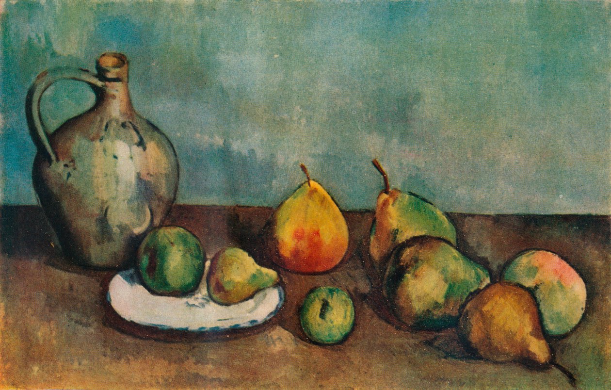 Stilleben, kande og frugt, 1894 af Paul Cézanne