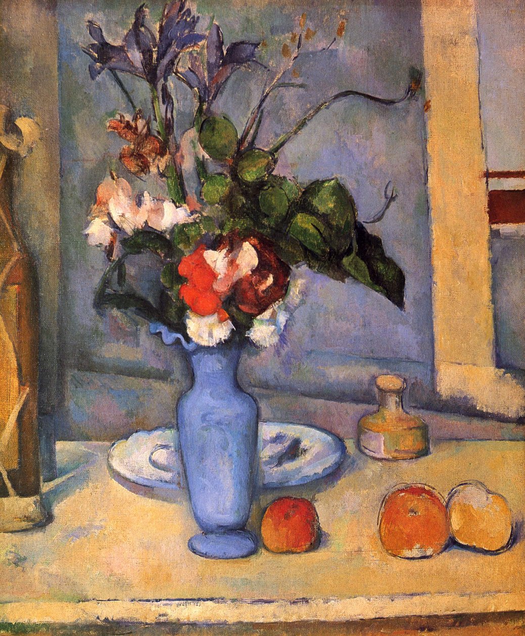 Stilleben med blå vase af Paul Cézanne