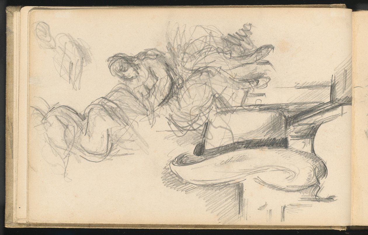 Studier inklusive en stråhat af Paul Cézanne