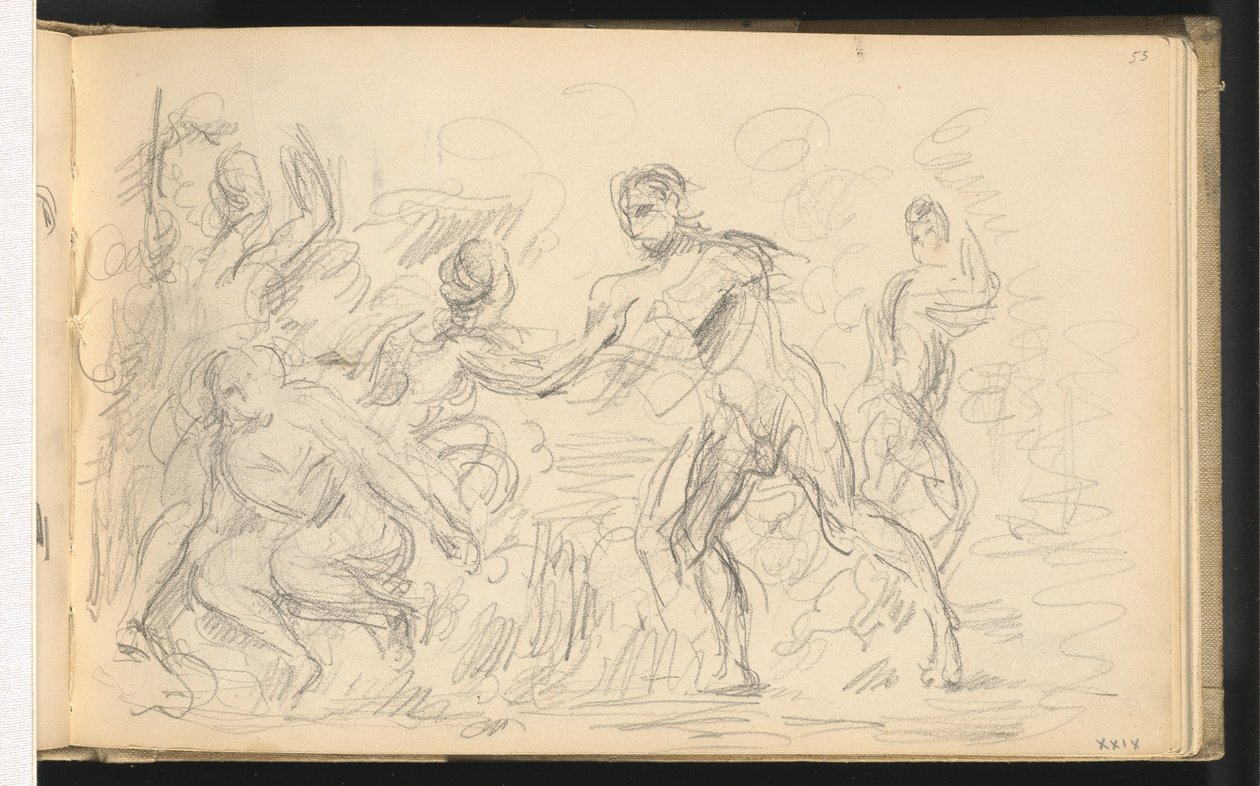 Studie til "The Judgment of Paris" eller "The Amorous Shepherd" af Paul Cézanne