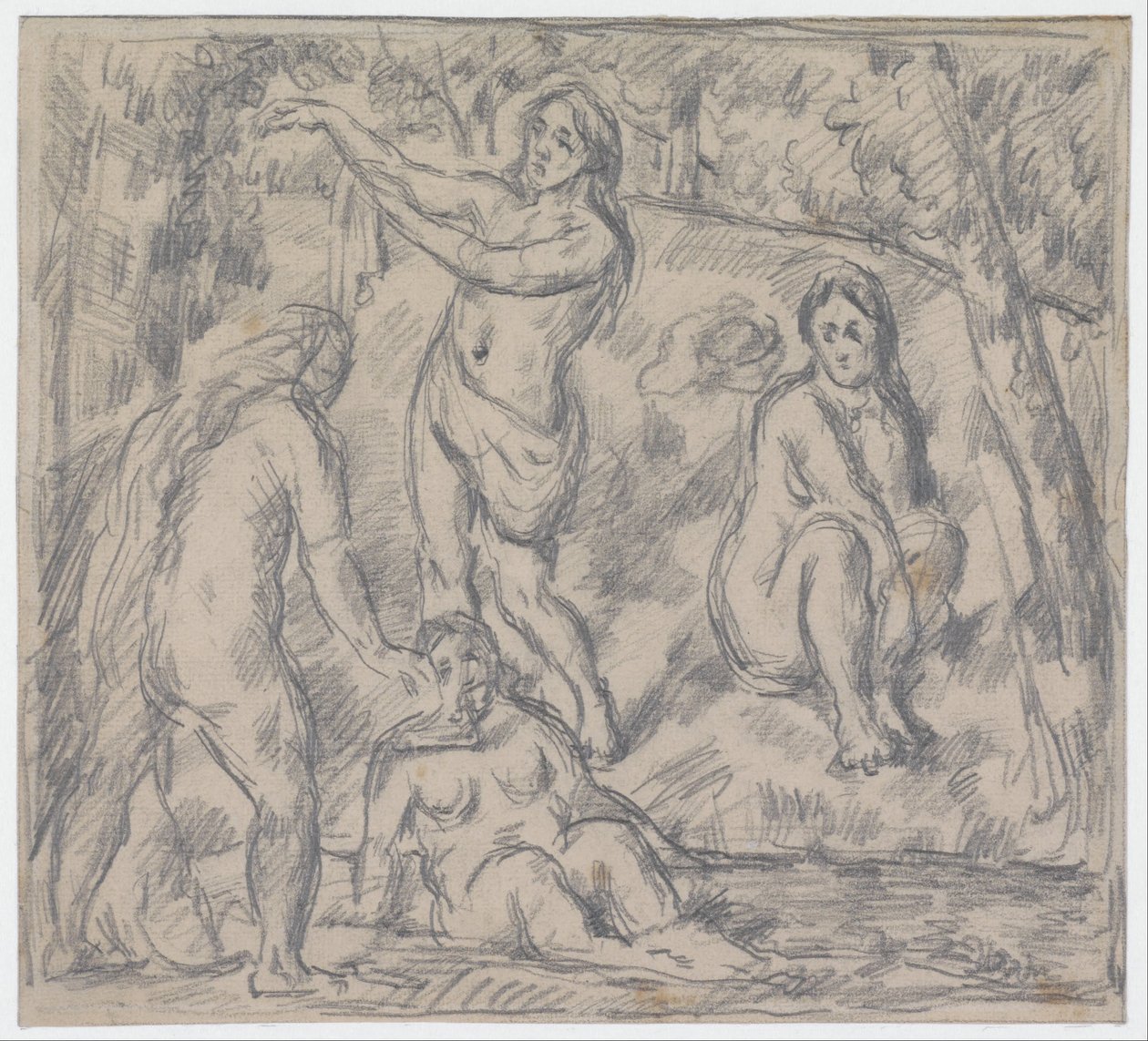 Undersøgelse af fire kvinder, der bader af Paul Cézanne