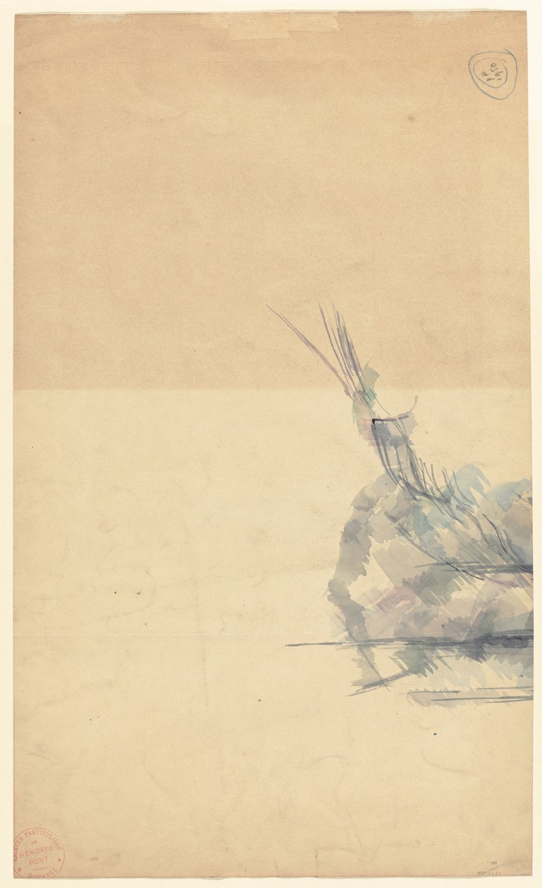 Studie af en klippe [verso] af Paul Cézanne