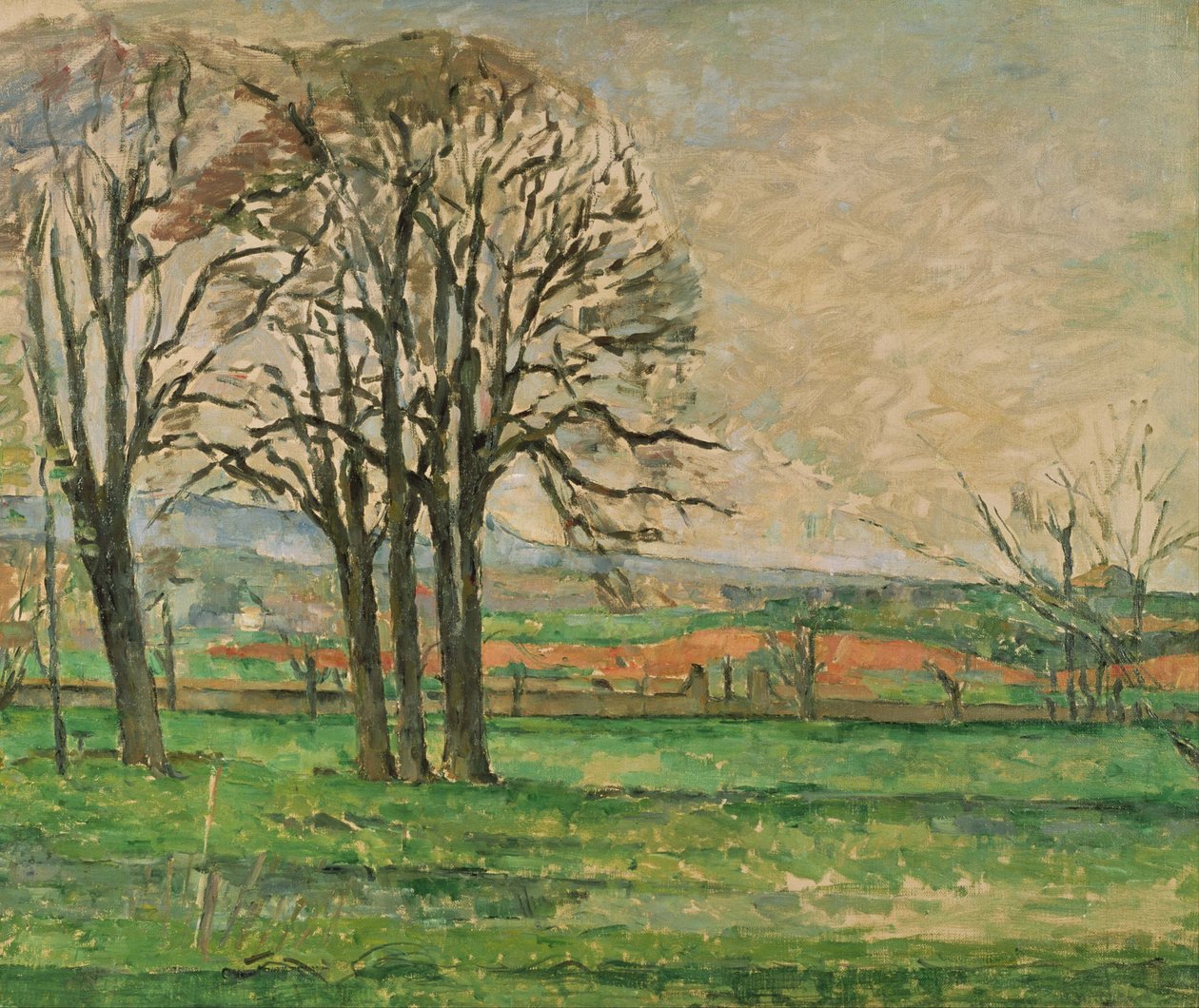 De bare træer ved Jas de Bouffan, 1885-1886 af Paul Cézanne