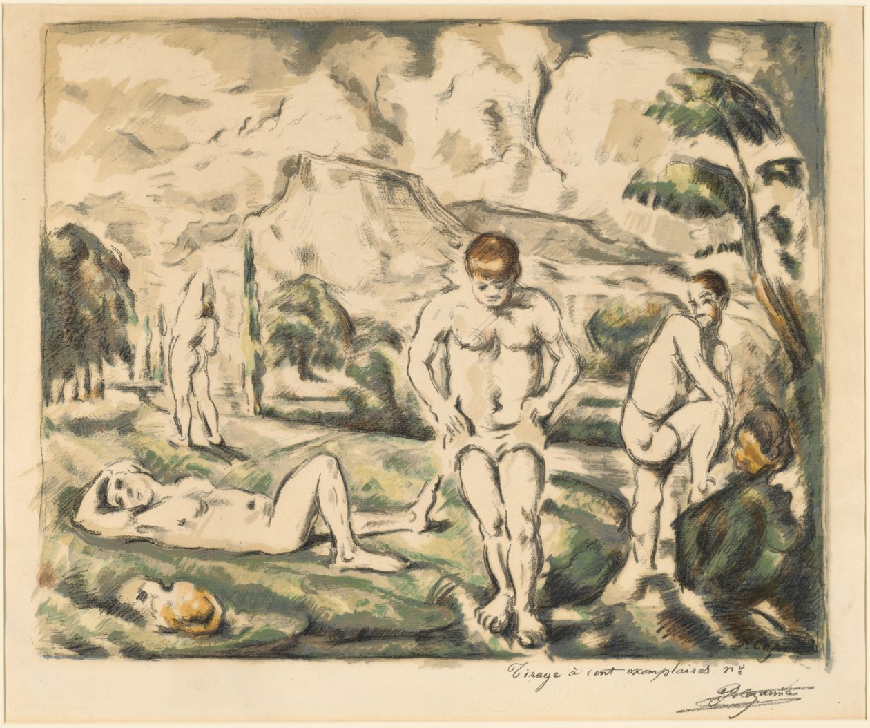 De badende (stor plade) af Paul Cézanne