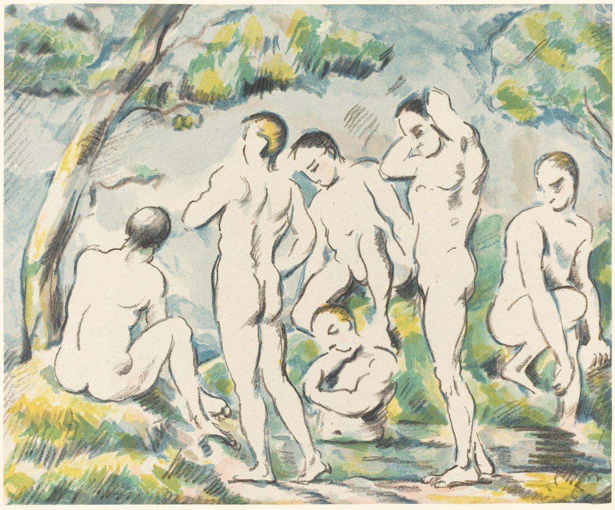 De badende (lille tallerken) af Paul Cézanne