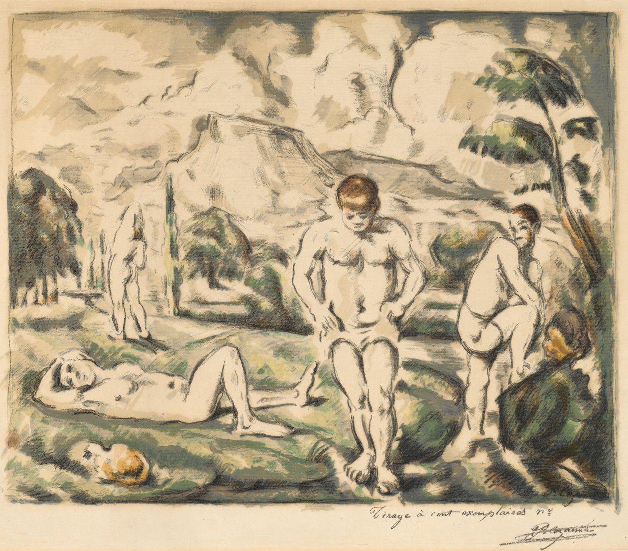 De badende store tallerken, 1896-1897. af Paul Cézanne