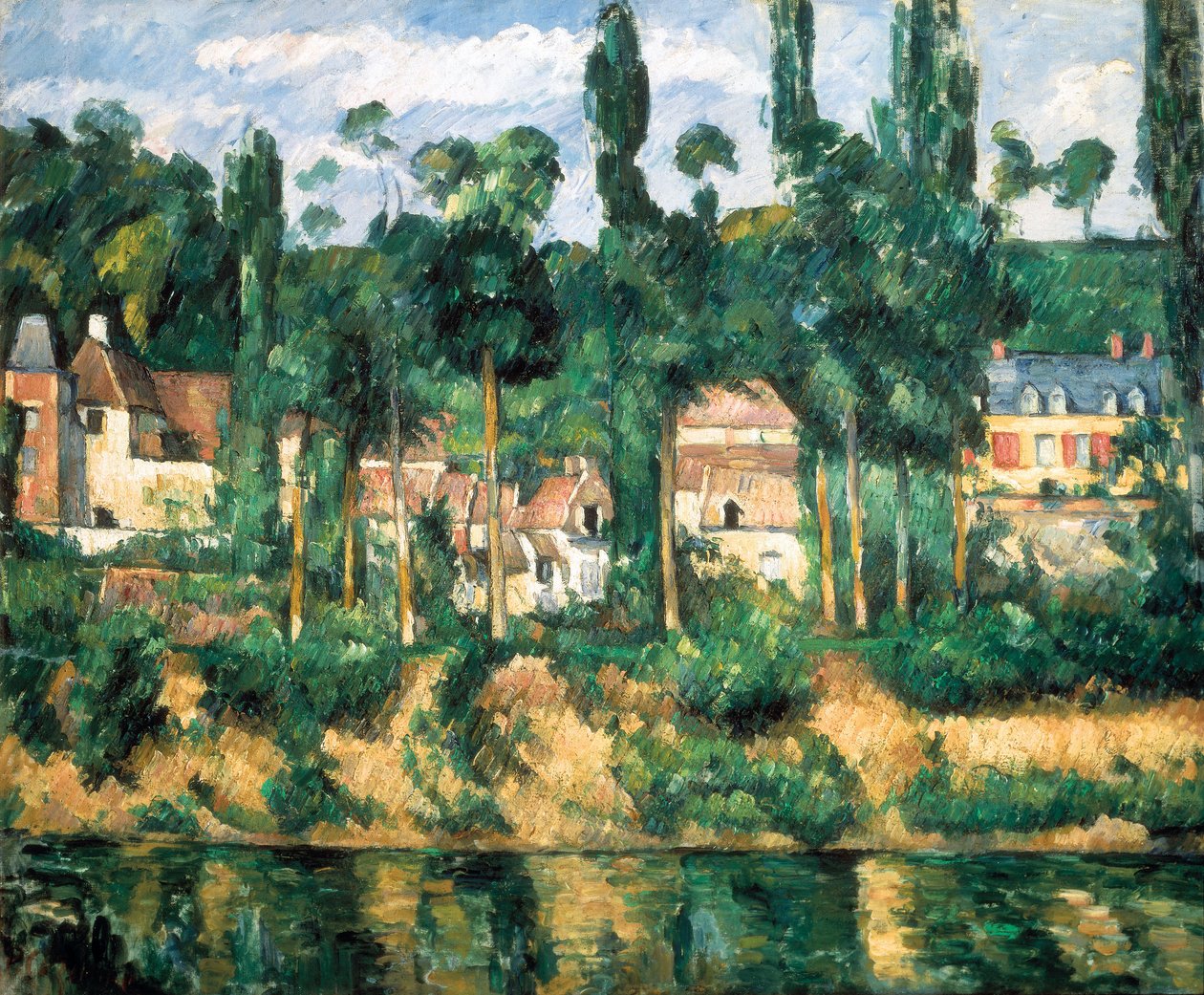 Chateau de Medan, ca. 1880 (olie på lærred) af Paul Cézanne