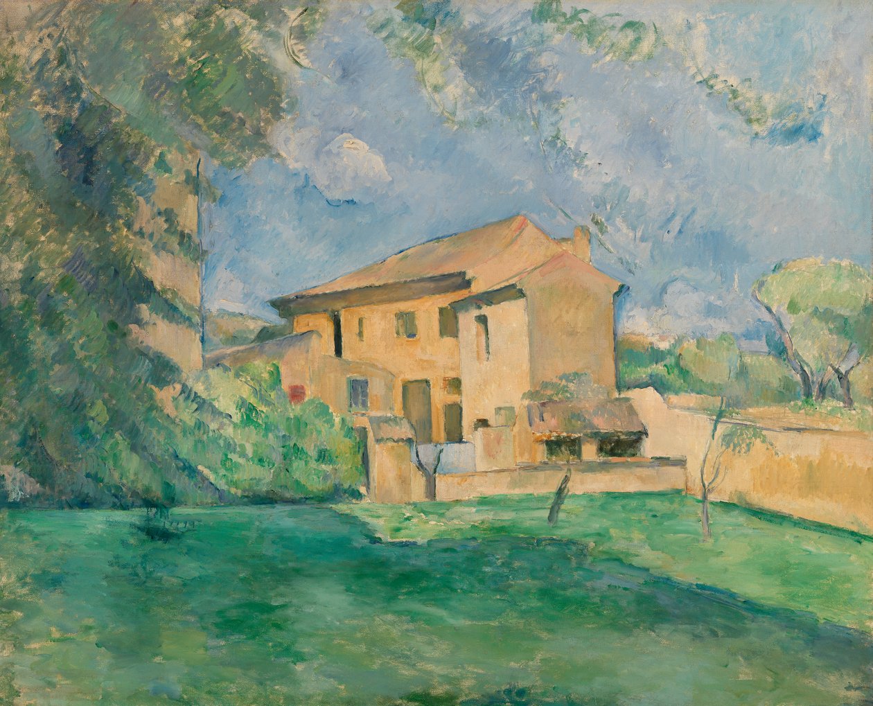 Gården ved Jas de Bouffan af Paul Cézanne