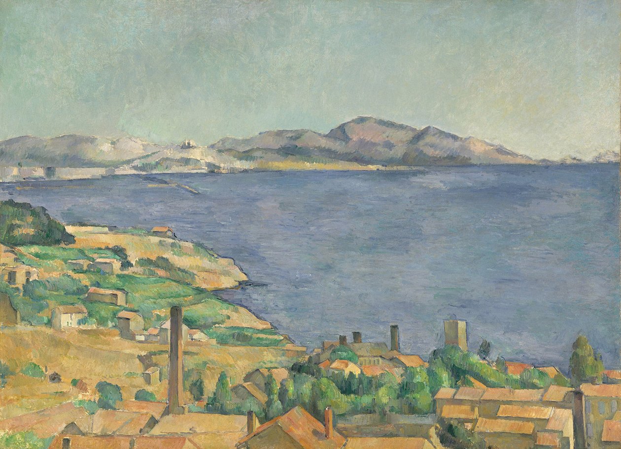 Marseillebugten set fra LEstaque, ca. 1885 af Paul Cézanne