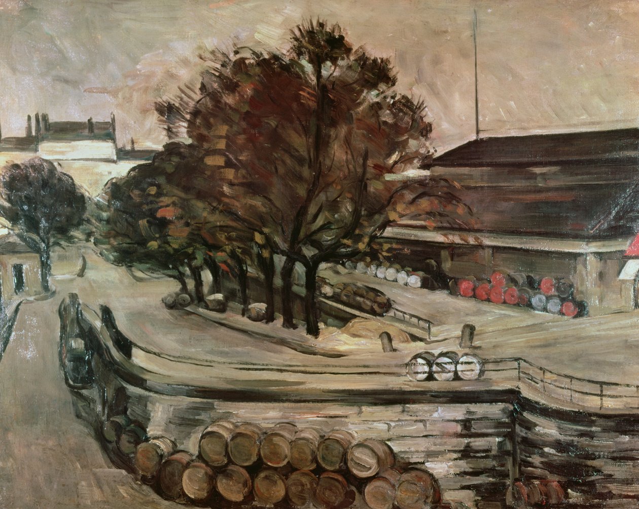 Halle aux Vins, set fra rue de Jussieu, 1872 af Paul Cézanne