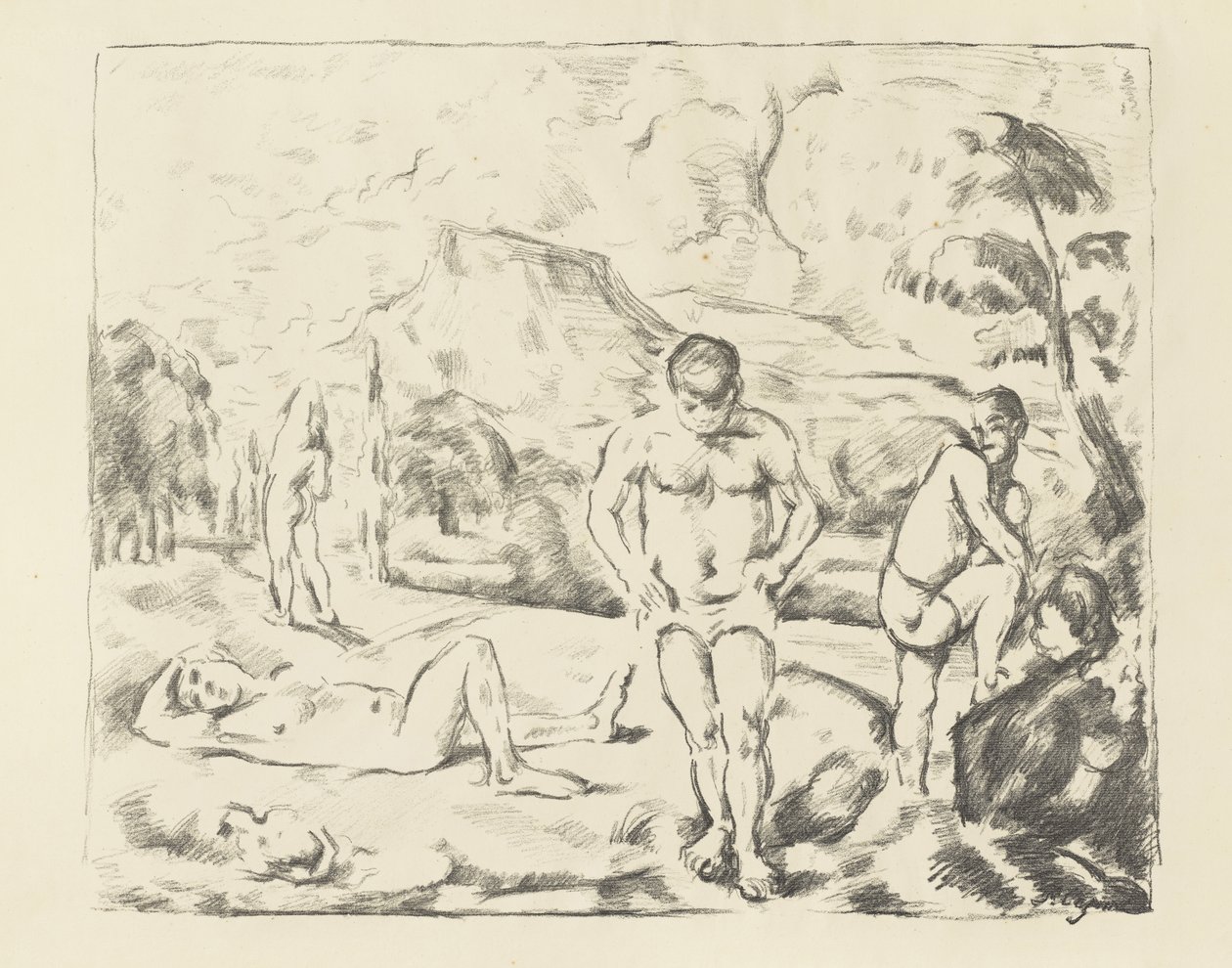 De store Badegæster, 1896-97 af Paul Cézanne