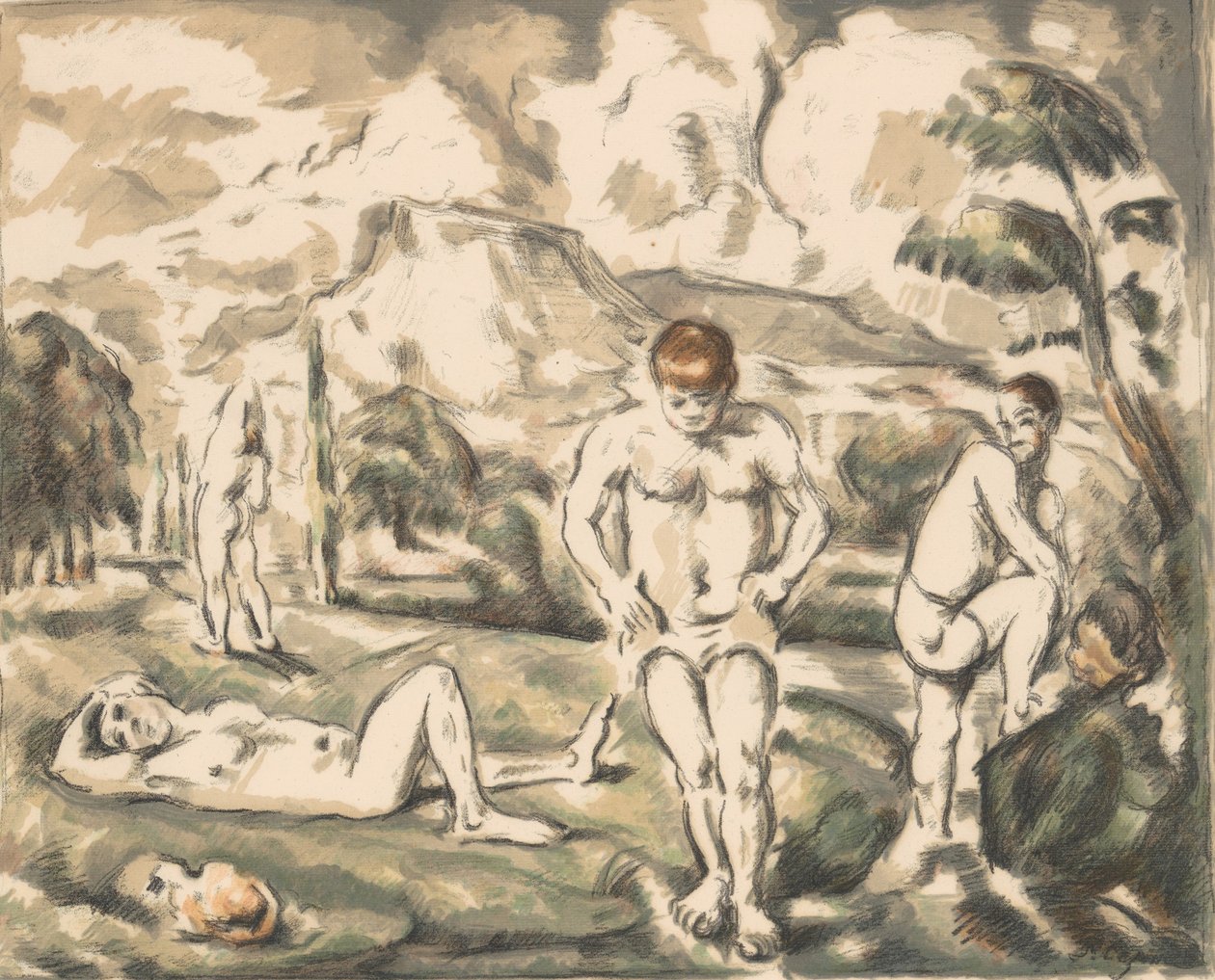 De store badende De store badegæster, ca. 1898., ca. 1898. af Paul Cézanne