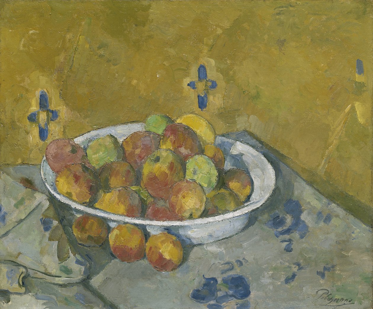 Æblepladen, c.1877 af Paul Cézanne