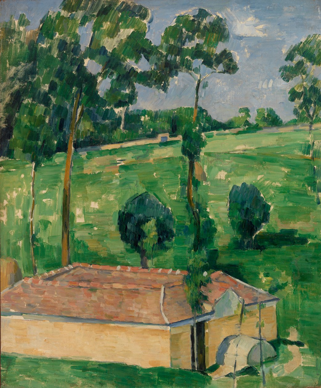 The Spring House, ca. 1879 (olie på lærred) af Paul Cézanne