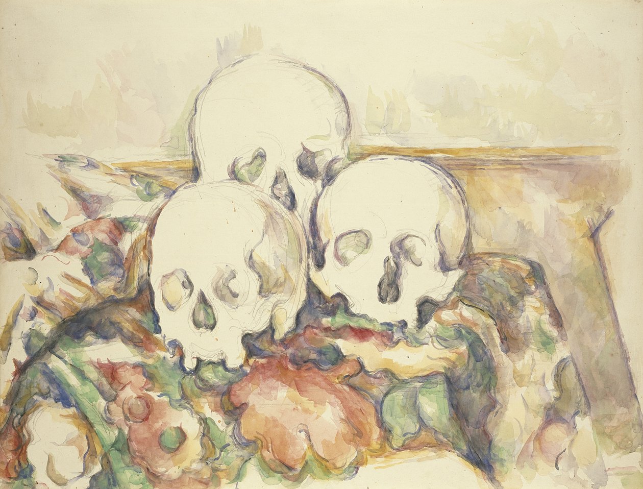 De tre kranier, 1902-06 af Paul Cézanne
