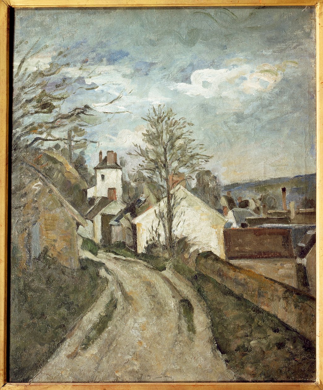 Doktor Gachets hus i Auvers (olie på lærred af Paul Cézanne