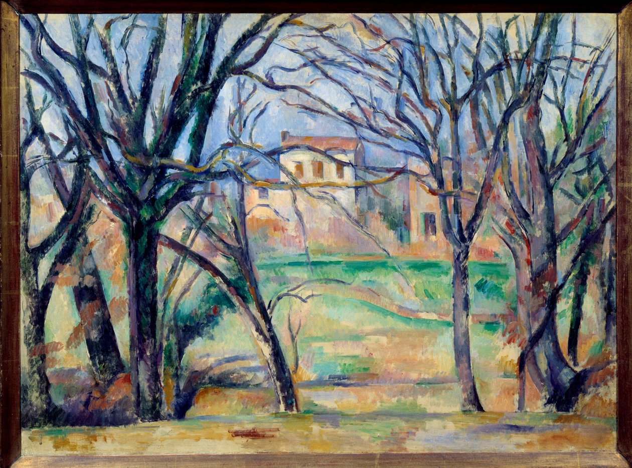 Træer og huse Maleri af Paul Cezanne (1839-1906) 1800-tallet søn. 0,54x0,73 m Paris, Musee de l