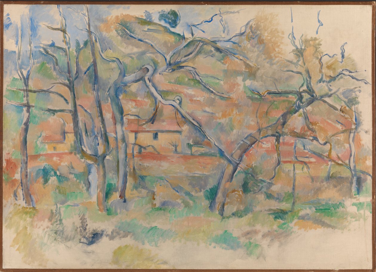 Træer og hus, Provence af Paul Cézanne