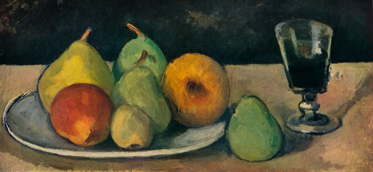 Glas og pærer, 1879-80 af Paul Cézanne