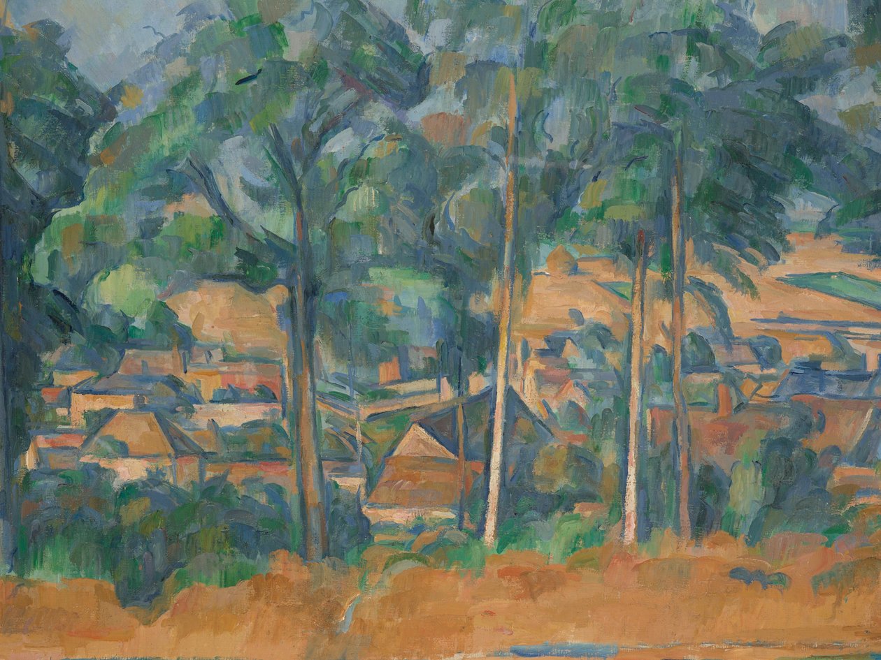 Village behind Trees (Marines), ca. 1898 (olie på lærred) af Paul Cézanne
