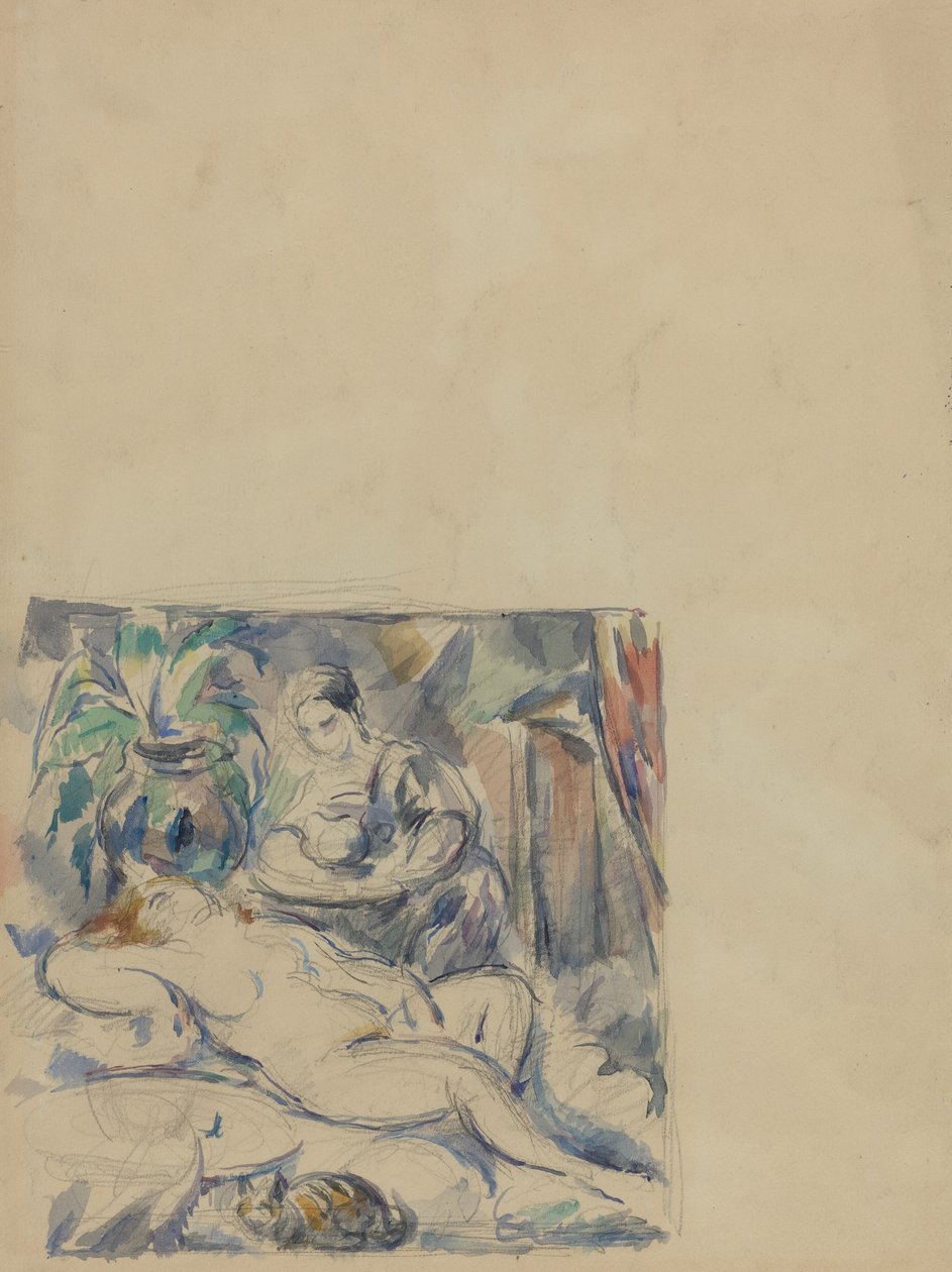 Vågnende op [verso], ca. 1880. af Paul Cézanne