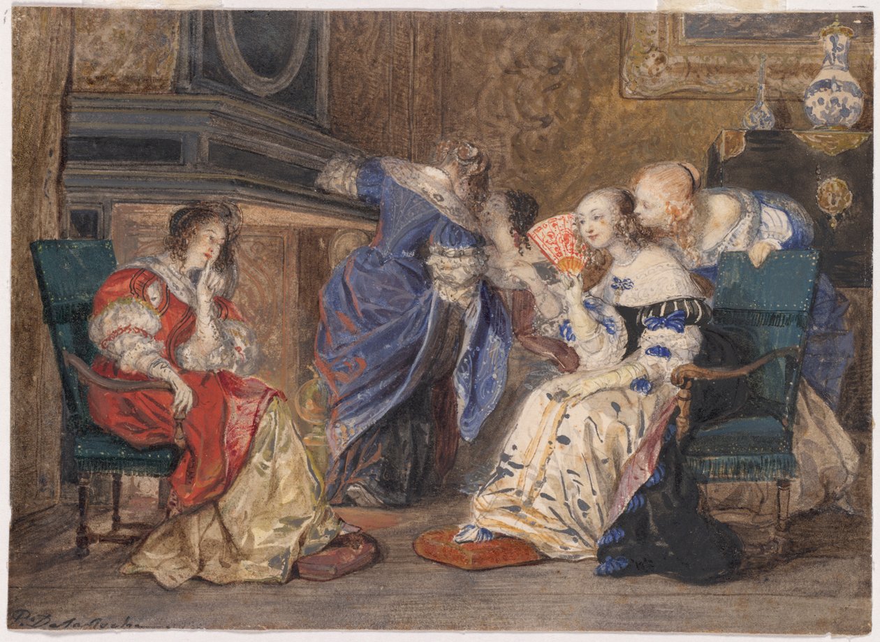 Maesta of taWomen in an Interiørhe Holy Trinity (tempera på træ af Paul Delaroche